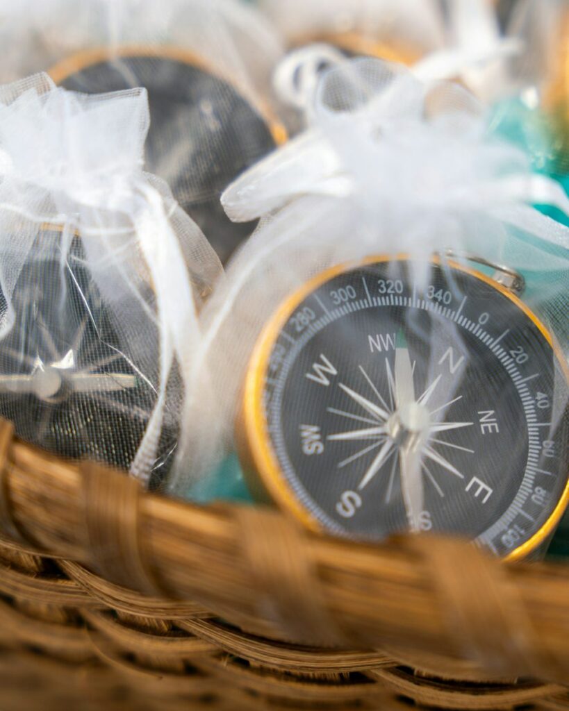 Recuerdos para invitados en bolsitas de tela